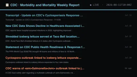 CDC Weekly Report screensaver — What US public health is seeing.