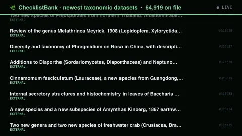 Cataloguing Life screensaver — The world’s mosses, one list at a time.