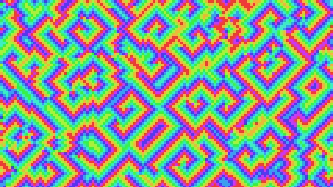 Cyclic Automaton screensaver — Spirals from noise.