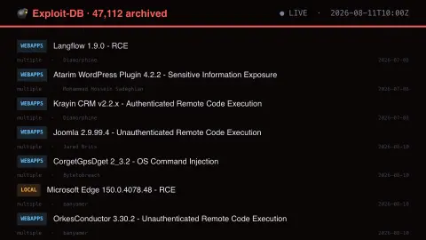 Exploit Archive screensaver — Web apps outnumber everything.