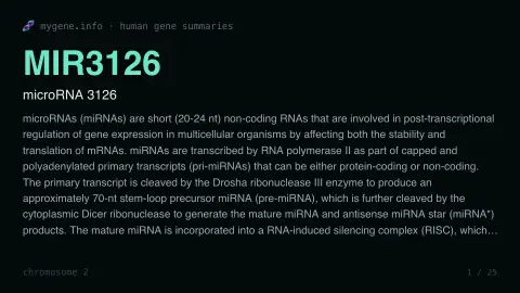 What This Gene Does screensaver — Curators wrote these by hand.