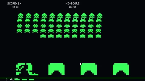 Space Invaders screensaver — They came from space.
