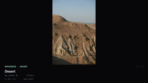 Openverse Showcase screensaver — Openly licensed, properly credited.