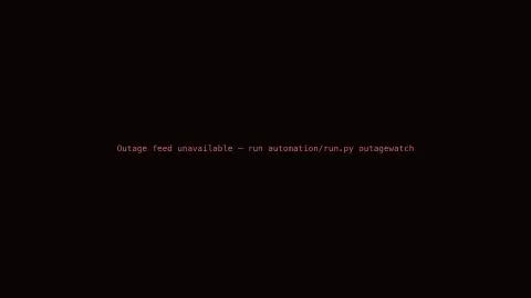 Internet Outage Map screensaver — Real regional internet disruptions, pipeline-fed.
