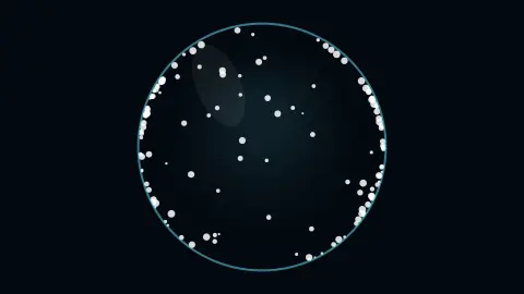 Snow Globe screensaver — A gently shaken snow globe, flakes drifting and settling.