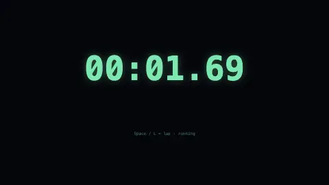 Stopwatch screensaver — Counting up, with laps.