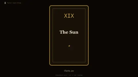 Tarot Card Draw screensaver — One card, drawn for atmosphere.
