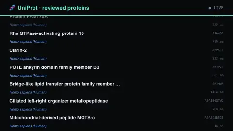 Protein Feed screensaver — Curated proteins, one at a time.
