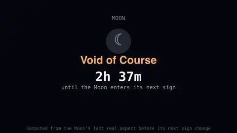 Void-of-Course Moon Timer screensaver — The real gap between the Moon's aspects.