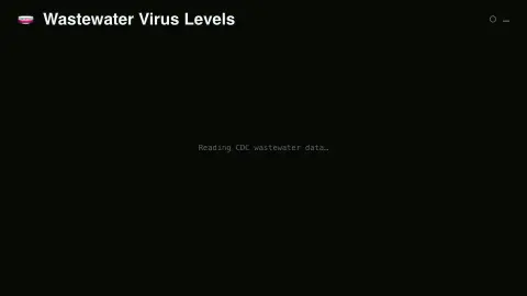 Wastewater Virus Levels screensaver — The CDC's wastewater early-warning signal, ranked.